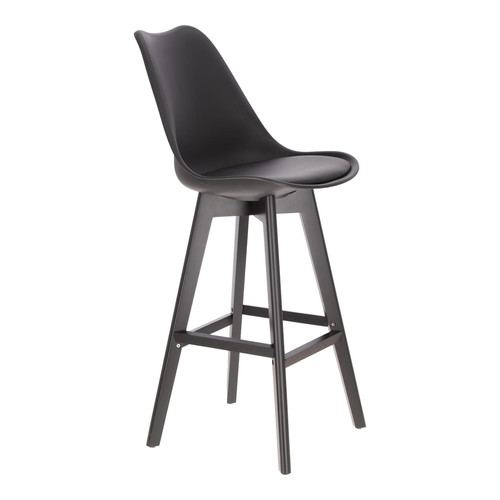 Bar Stool Norden, wood black high PP, black