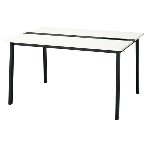 MITTZON Conference table, white/black, 140x108x75 cm