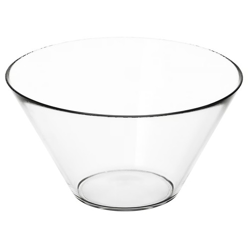 TRYGG Serving bowl, clear glass, 28 cm