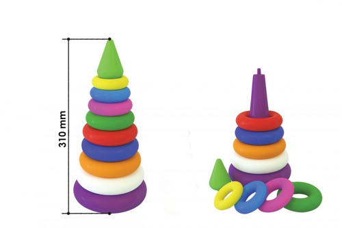 Stacking Pyramid with Rings 10pcs 6m+
