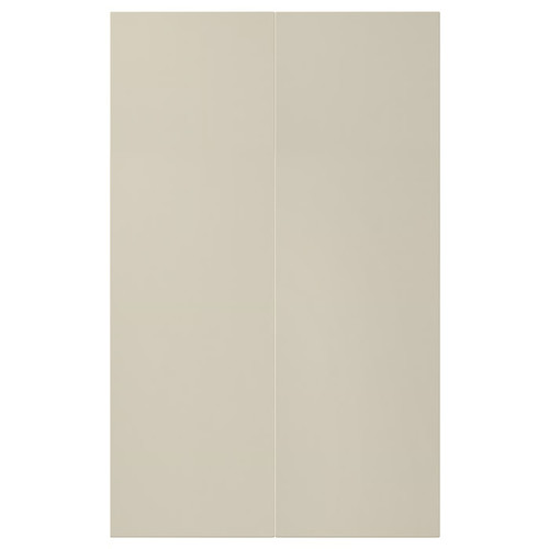 HAVSTORP 2-p door f corner base cabinet set, beige, 25x80 cm