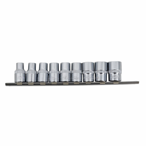 AW 6-Point 1/2" Torx Socket Bit Set E10-E24 9pcs