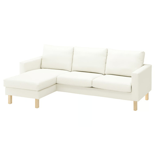 SALTSJÖBADEN 3-seat sofa with chaise longue, Blekinge white