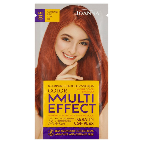 Joanna Multi Effect Color Keratin Complex Instant Color Shampoo no. 15 Fiery Red 35g