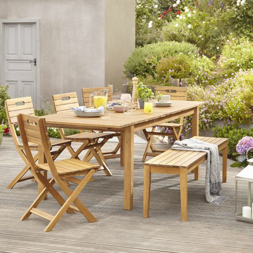 Garden Table Extendable Denia 180/228x90x75cm, acacia