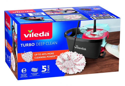 Vileda Turbo 3in1 Mictrofibre Spin Mop & Bucket Set