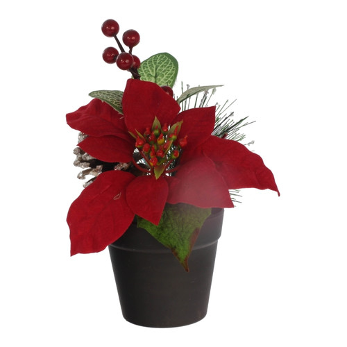 Artificial Plant Poinsettia, velvet