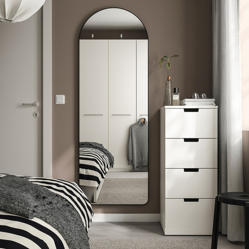 LINDBYN Mirror, black, 60x170 cm