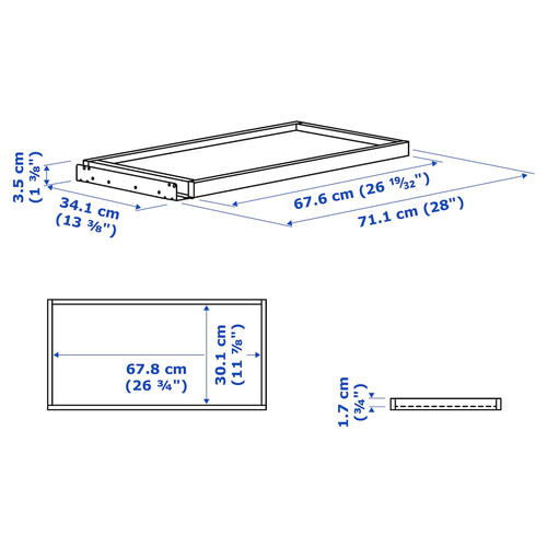 KOMPLEMENT Pull-out tray, white, 75x35 cm