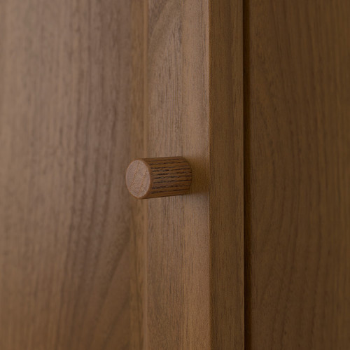 BILLY / OXBERG Bookcase combination with doors, brown walnut effect, 160x106 cm
