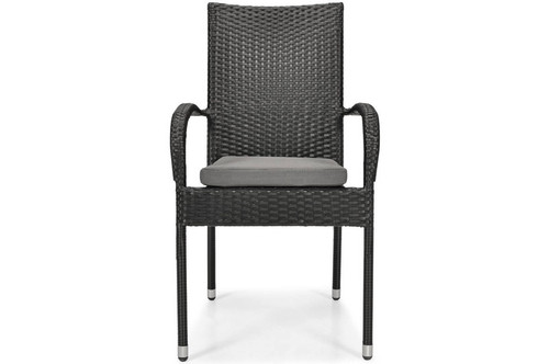 Garden Outdoor Dining Set with 6 Chairs, black