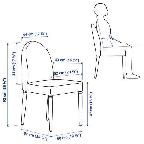 DANDERYD / DANDERYD Table and 4 chairs, white/Vissle grey, 130 cm