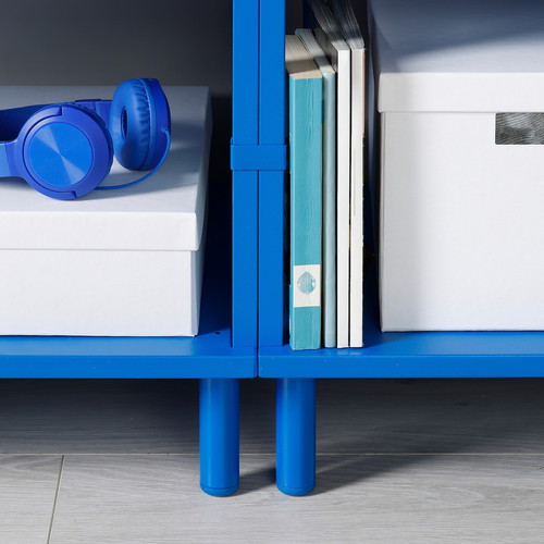 PLATSA Open shelving unit, blue, 120x42x133 cm
