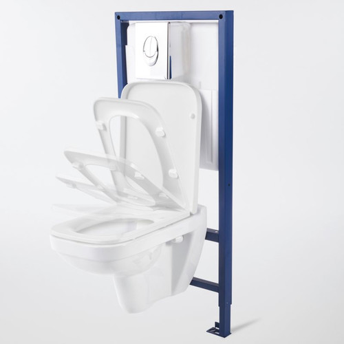 Grohe Concealed Toilet Frame Serel, with Rimless Bowl & Soft-close Toilet Seat