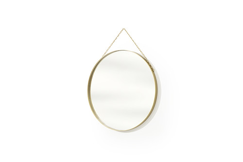 Round Mirror with Metal Frame Nicole 80cm, gold