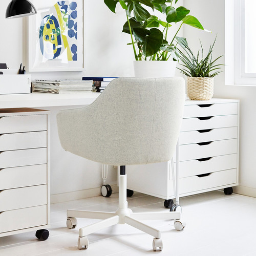 TOSSBERG / MALSKÄR Swivel chair, Gunnared beige/white