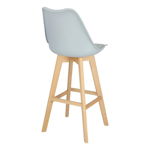 Bar Stool Norden Wood, high, PP, grey