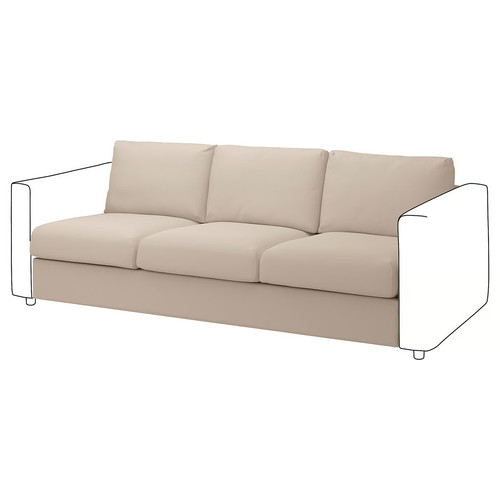 VIMLE Cover for 3-seat section, Hallarp beige