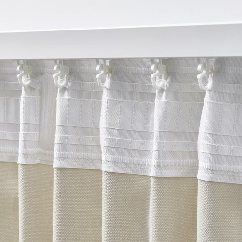 GINSTMOTT Curtains, 1 pair, beige/with heading tape, 145x300 cm