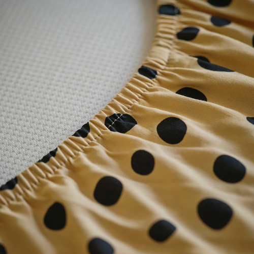 SANDLÖPARE Fitted sheet, light brown/cheetah pattern, 90x200 cm