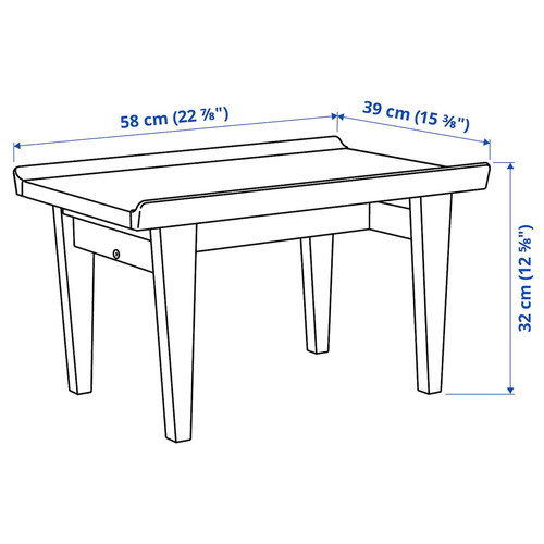 GUTTANE Side table, oak, 58x39 cm