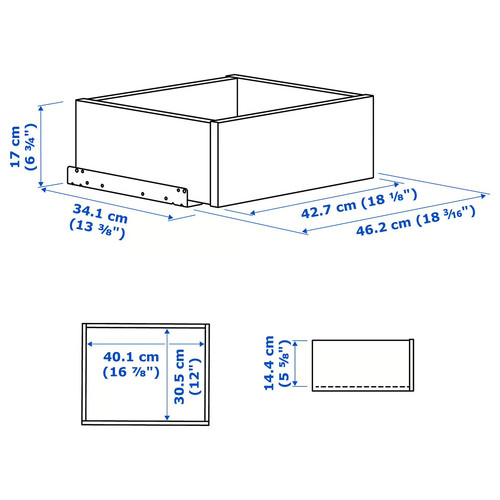KOMPLEMENT Drawer, white stained oak effect, 50x35 cm
