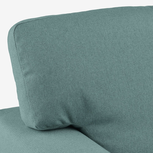 BÅRSLÖV 3-seat sofa-bed with chaise longue, Tibbleby light grey-turquoise