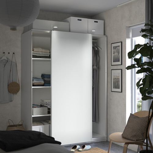 PAX / HASVIK Wardrobe, white/white, 150x66x201 cm