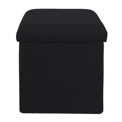 Folding Storage Pouffe Vels Atom, black