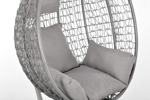 Hanging Cocoon Chair BAHAMA, in-/outdoor, grey