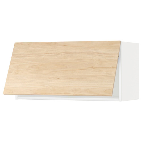METOD Wall cabinet horizontal, white/Askersund light ash effect, 80x40 cm
