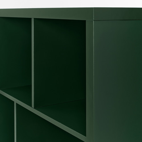 KALLAX Shelving unit with underframe, dark green/black, 77x39x164 cm