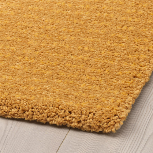 LANGSTED Rug, low pile, yellow, 60x90 cm