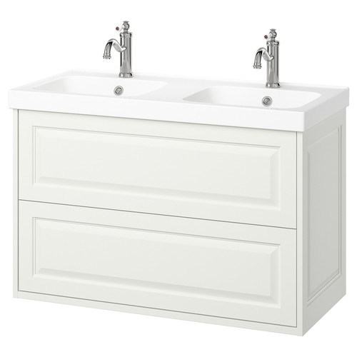 TÄNNFORSEN / ORRSJÖN Wash-stnd w drawers/wash-basin/taps, white, 102x49x69 cm