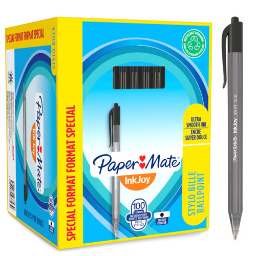 Paper Mate Retractable Ballpoint Pen InkJoy, black, 100pcs