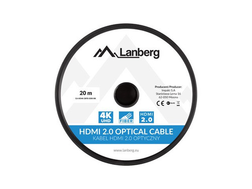 Lanberg HDMI Cable M/M v2.0 CA-HDMI-20FB-0200-BK 20m, black