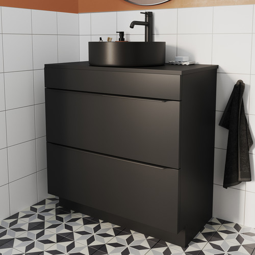 GoodHome Wash-basin Cabinet Imandra 80 cm, matt black