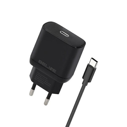 Beline Wall Charger EU Plug 25W USB-C + USB-C cable, black