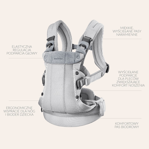BABYBJORN - Baby Carrier Harmony 3D Mesh, Silver 0-36m
