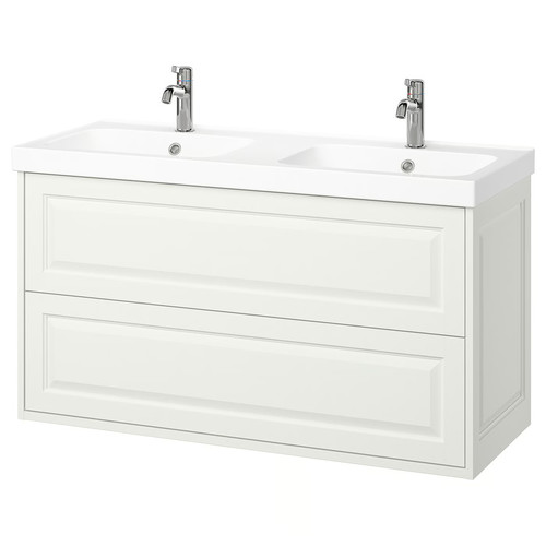 TÄNNFORSEN / ORRSJÖN Wash-stnd w drawers/wash-basin/taps, white, 122x49x69 cm