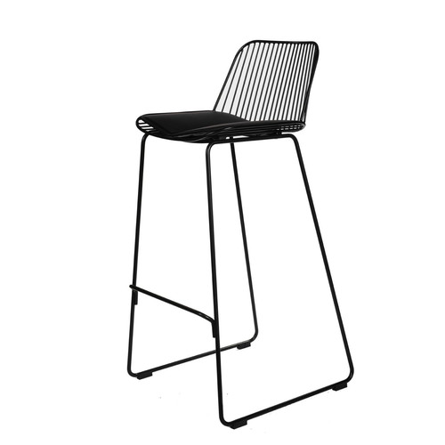 Bar Stool with Seat Pad Dill High, black