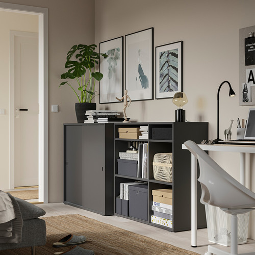 VIHALS Storage combination, dark grey, 190x47x90 cm