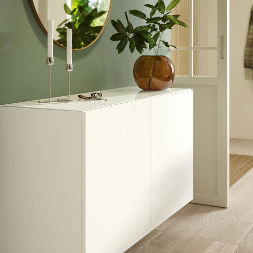 BESTÅ Top panel, glass/white, 120x40 cm