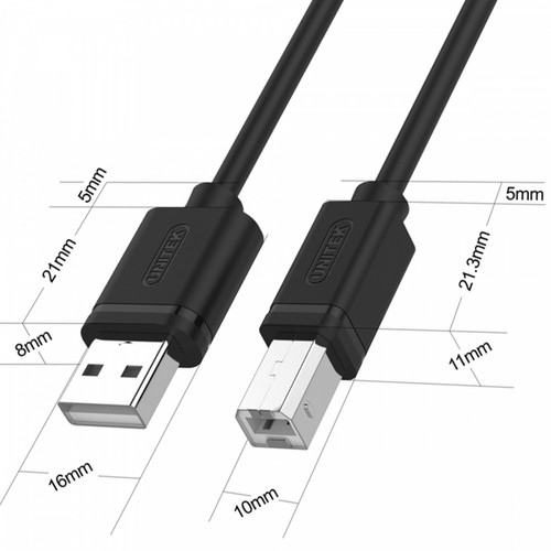 Unitek Cable USB 2.0 to USB-B Y-C420GBK