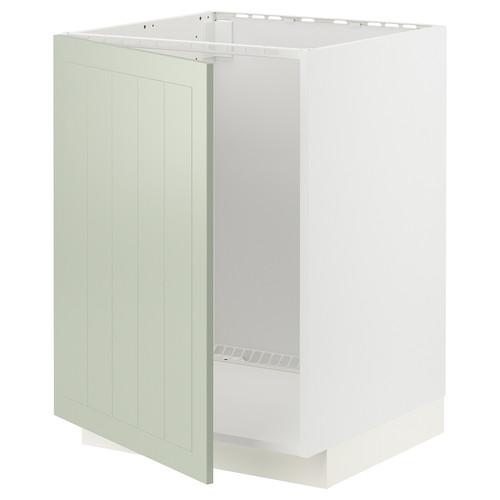 METOD Base cabinet for sink, white/Stensund light green, 60x60 cm