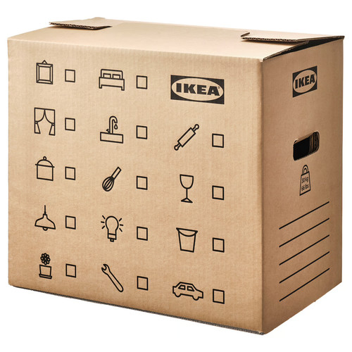 DUNDERGUBBE Moving box, brown, 50x31x40 cm