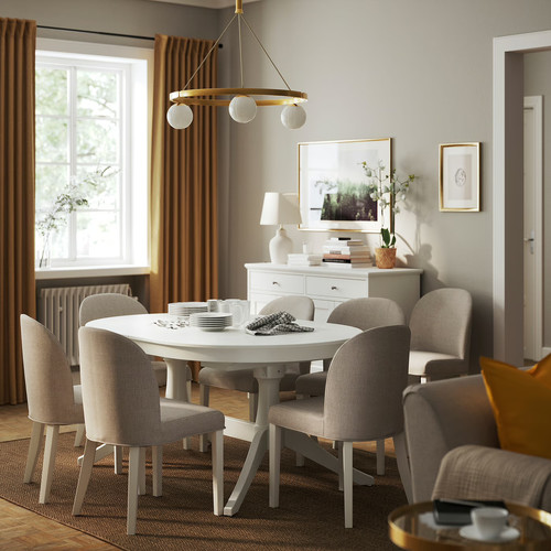 ROSENTORP Extendable table, white, 160/215x110 cm