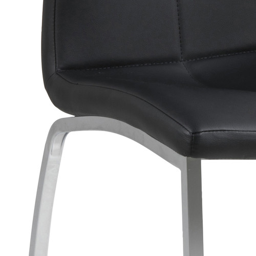 Chair Asama, black, chrome legs