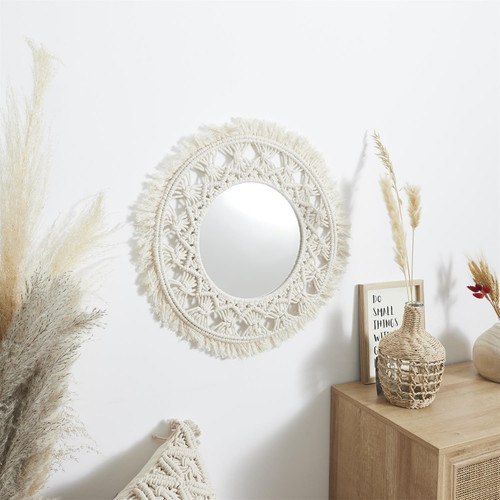 Mirror Macrama 55cm, beige