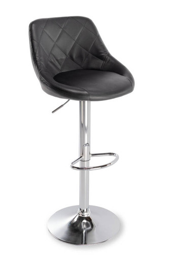 Bar Stool, faux leather, black/chrome